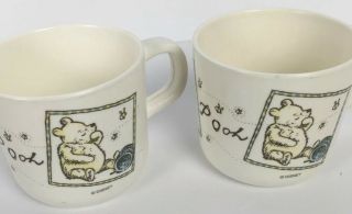 Vintage Winnie The Pooh Plastic Cups All Gone Set Of 2