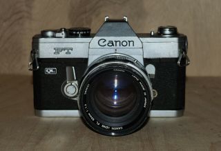 Vintage Canon Ft 35mm Slr Camera W/ Canon Fl 50mm 1.  4 Lens,