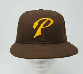 Era San Diego Padres Hat 7 1/4 Brown Yellow P Logo 59fifty Fitted Cap Mlb