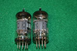 6AN8A Mullard IEC (1 branded GE) Audio Receiver Vacuum Tubes Pair 2