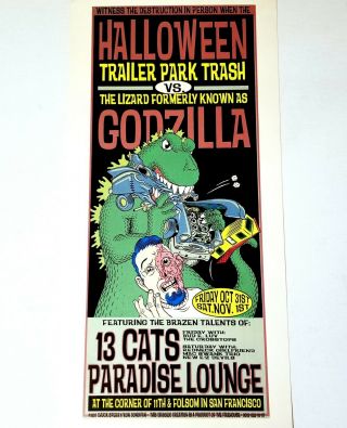 Godzilla Poster Screen Print Chuck Sperry Monster Truck Indie Rock San Francisco