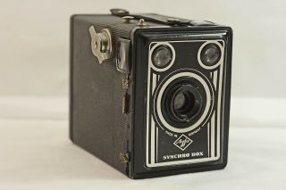 Vintage Antique Agfa Synchro Box Art Deco Box Camera 1951 - 57