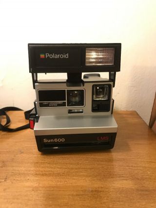 Vintage Polaroid Sun 600 Lms Instant Camera With Strap No Film