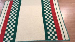 Biederlack Of America Throw Blanket Green Red White Made Usa 57x73 "