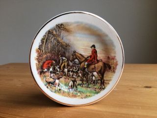 Vintage Small Fox Hunting Plate Horse Hounds Staffordshire Teaset Co Ltd C1960s