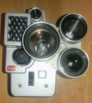 Immaculate Vintage Kodak Cine Automatic 8mm Turret F/1.  9 Movie Camera