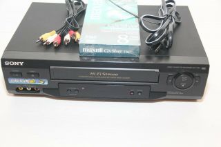 Sony Slv - N51 Vhs Vcr With Av Cable And Vhs Tape