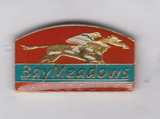 Vintage Bay Meadows Racecourse Horse Racing Pin