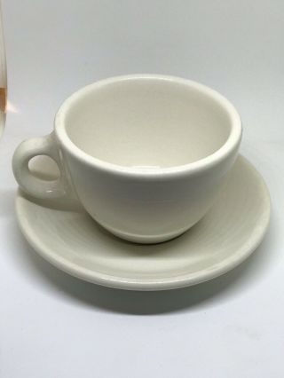 Vintage Homer Laughlin Restaurant Off White Coffee Cup And Saucer