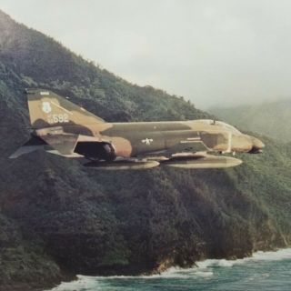 F - 4 Phantom Fighter Jet Kauai Hawaii 17 " X 22 " Photo Print U.  S.  Air Force Vtg