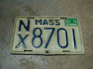 1970 Massachusetts Motorcycle License Plate