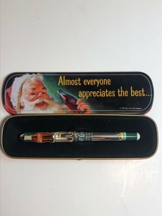 Vintage Coca Cola Ballpoint Pen Santa Claus Christmas Collectible 1995