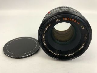 Vintage Minolta Mc Rokkor - X 50mm F/1.  7 Pf Lens Japan Pre - Owned Gc