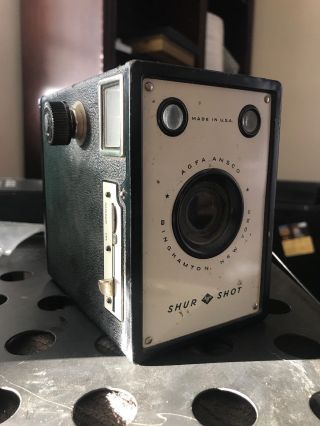 Vintage Antique Agfa Ansco Shur - Shot Box Camera Binghamton Ny Usa