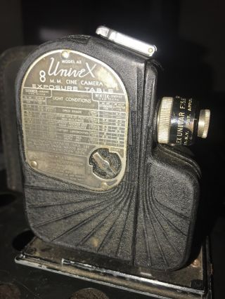 Vintage Univex 8mm Cine Camera Model A8 With Leather Case — - All