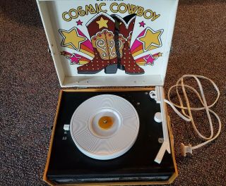 Vintage Wildcat Cosmic Cowboy Portable Record Player
