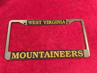 Vintage West Virginia Mountaineers Chrome Car Truck License Plate Tag Frame
