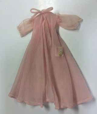 Vintage Mattel Barbie Tag Sheer Pink Robe House Coat W/ Flower Pocket
