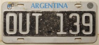 2015 Argentina License Plate Tag - Out 139