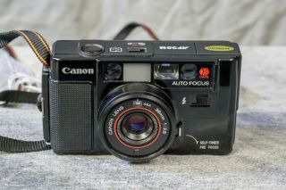 Canon Af35m Auto Focus 35mm Camera W/ 38mm 2.  8 Broken Door Or Taping.