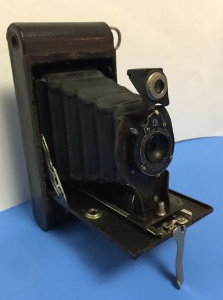 Vintage Kodak Hawk - Eye Model C Black Folding Box Camera 120 Film Made In Usa