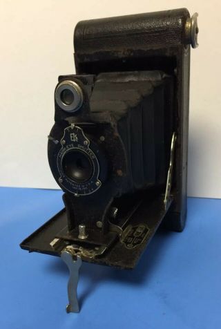 Vintage Kodak Hawk - Eye Model C Black Folding Box Camera 120 Film Made in USA 2
