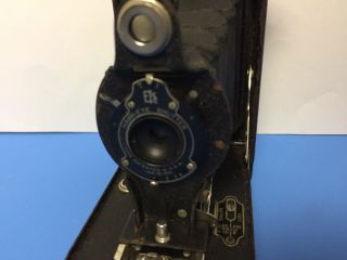 Vintage Kodak Hawk - Eye Model C Black Folding Box Camera 120 Film Made in USA 3