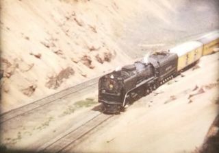 8mm Home Movie Of Union Pacific 8444 Steam Locomotive 1970 - C16 - 3 "