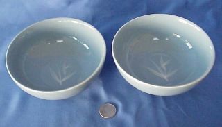 2 Vintage Rare Cereal Bowls Winfield Blue Pacific Bamboo USA 2