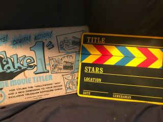 Vintage 1965 Take 1 Home Movie Titler Clap Board Box