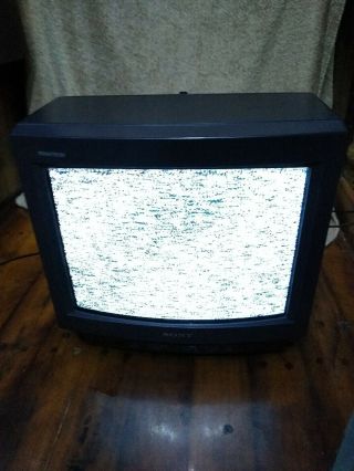 Vintage Black Sony Trinitron Kv - 13tr24 13 " Crt Tv 1990 Great Retro Gamer