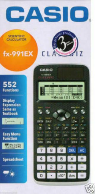 Casio Fx - 991ex Scientific Calculator,  Lcd Display 552 Functions Aug
