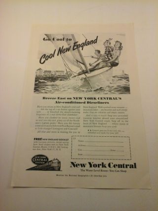 Vtg RARE 1951 1953 RAILROAD TRAIN ADS Advertising YORK CENTRAL - You choose 2