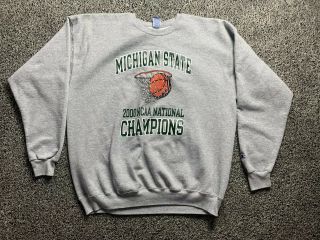 Champion Michigan State 2000 Ncaa National Champions Men’s Xxl Sweatshirt Grey