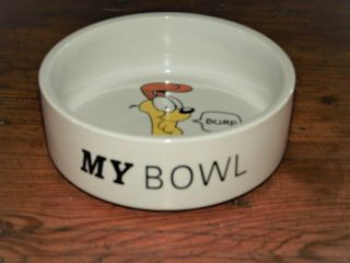 Vintage Ceramic Small Garfield Odie Pet Dish - My Bowl By Paws - 7 "