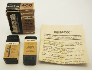 Minox Asa 400 Kodak Tri - X Pan B&w Film 2 Pack Exp 09/72 310