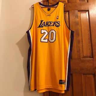 Gary Payton Los Angeles Lakers Authentic Nike Away Jersey - Size 60 (gold)