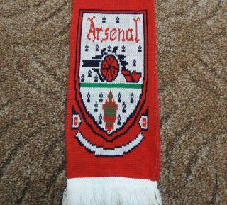 Arsenal London Vintage Football Scarf Retro Red Soccer The Gunners 100 Acrylic