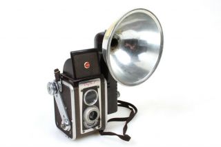 Kodak Duaflex Iv Art - Deco Tlr Camera W/ Flash And Strap