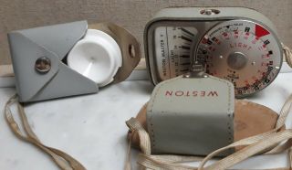 Vintage Weston Master V Instrument Universal Exposure Meter 748 Leather Case
