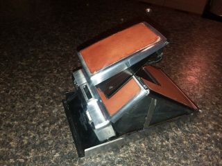 Vintage Brown Leather Polaroid Sx - 70 Land Camera With Case Read