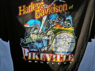 Harley Davidson T Shirt 2xl Pikeville Ky Coal Country Trucker Black Cotton
