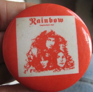 Rainbow Vintage 1978 Long Live Rock And Roll Hard Rock Promotional Tin Pin Badge