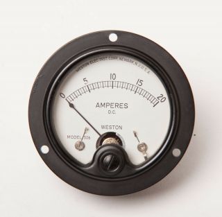 Vintage Weston Amperes Meter - Model 506 - Bakelite 2 3/4 " Face