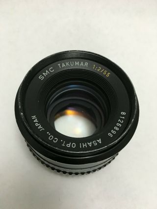 Smc Takumar 1:2 55mm Screw Mount Lens Asahi Opt Co From Japan Good Pre - Owned