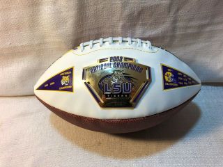 2003 National Champions Lsu Tigers Full Size Limited Edition Logo Footbal