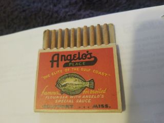 Vintage Diamond Match Co.  " Pull Quick " Matches Gulfport Miss.  Angelou 