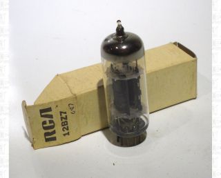 Rca 12bz7 Vacuum Tube Made In Usa Nos Gray Plates Ring Getter,  Box
