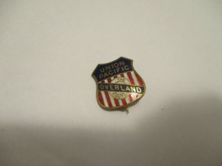 Pin Union Pacific Overland The Route Enamel Red White & Blue Vintage