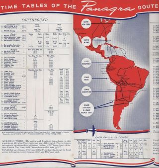 PANAGRA Pan American Grace Airways Timetable 22 April 1942 2
